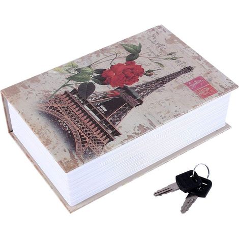 Créatif Dictionnaire Livre Coffre-fort, Coffre-fort de Rangement Secret Caché en Forme de Livre avec Serrure à Combinaison, Cachette Secrète Boîte pour l'argent, Bijoux,Passeport (Tour de Paris) (1/5)