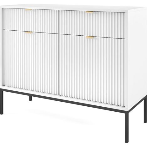 Kommode NOVA SANDS KSZ104 Sideboard mit 2 schubladen weiß matt
