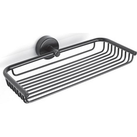 Portaoggetti doccia griglia 23cm in acciaio inox finitura nera opaca  MONDE-N kamalu
