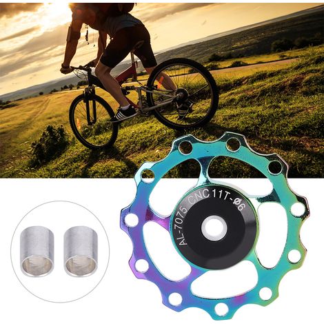 Poulie vélo VTT en alliage d'aluminium, 11 dents, dérailleur arrière, accessoire coloré pour bicyclette