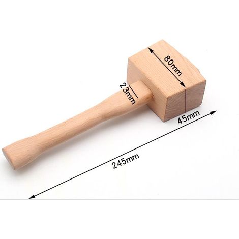Maillet en Bois Marteau en Bois en Forme de T Outil de Menuiserie Outil de Travail du Bois Charpentier Professionnel MOONSTARS (1/4)