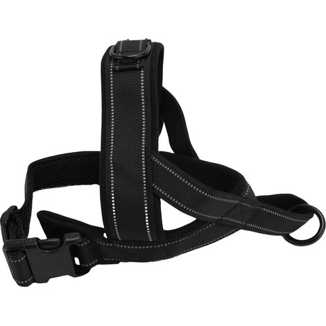 Zugstopp-Hundegeschirr, bequem, tragbar, Nylon, verstellbar, für Spaziergänge und Training, schwarz, Größe S (1/5)