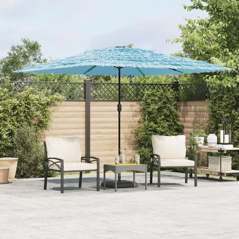 Garden Parasol with Steel Pole Blue 290x290x238 cm vidaXL (1/5)