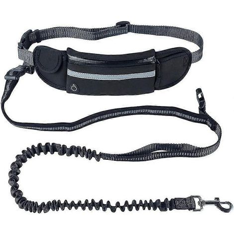 Laisse de jogging pour chien avec ceinture ventrale et sac pour chiens de petite et moyenne taille, idéale pour les promenades. (1/4)