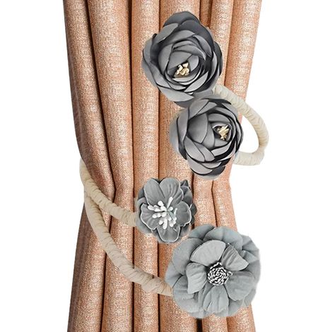 Embrasses fleurs rideaux réglables – supports pare-soleil pour chambre, bureau, décoration fenêtre tendance (1/4)