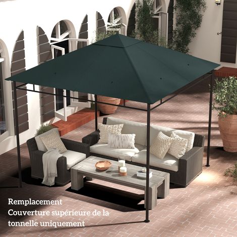Toldo de repuesto Outsunny para cenador, tienda de campaña o cenador de jardín, tejido de poliéster de alta densidad de 180 g/m², resistente a los rayos UV, 3 x 3 m, gris.