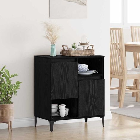 Buffet-Meuble de rangement Chêne noir 60 x 35 x 70 cm Bois d'ingénierie 139006 (1/5)