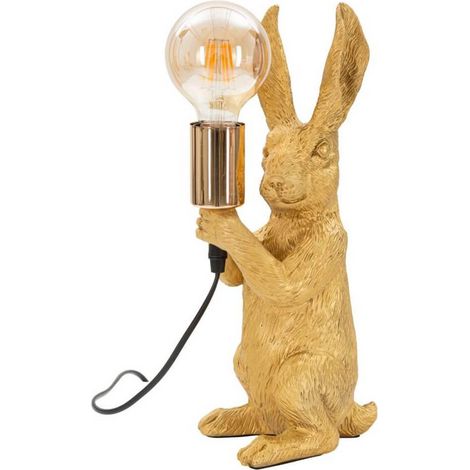 Lampada da tavolo "Coniglio" struttura in poliresina color oro per interni (1/5)