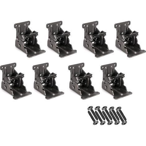 Extensión de bisagra plegable con bloqueo, soportes plegables invisibles para patas de mesa, soporte de patas de muebles de cama de hierro con color bronce oscuro, juego de 8 (1/5)