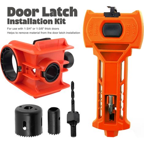 Kit de Perçage pour Serrures à Bouton & Mortaisage Loquet – Pour Portes en Bois Uniquement (4 Couleurs) (Rouge, ABS + Acier, 185x14x15) (1/5)