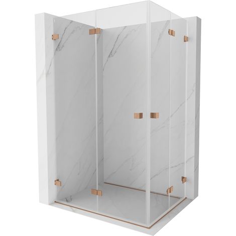 Mexen Lunar-F Duo cabine de douche pliante 75 x 70 cm, transparent, cuivre brossé - 836-075L-070P-65-00 (1/5)