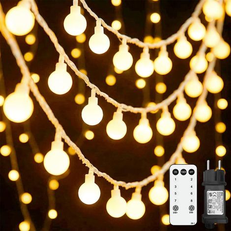 Guirlande Lumineuse, 35M 300LED Guirlande Lumineuse d'Extérieur/Intérieur avec Prise, 8 Modes avec télécommande pour Chambre à Coucher, Fête, Jardin, Noël et Mariage (Blanc Chaud)