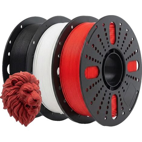 Filamento per stampante 3D, materiale PETG, diametro 1,75 mm, PETG-1BK-1WT-1RD (1/2)