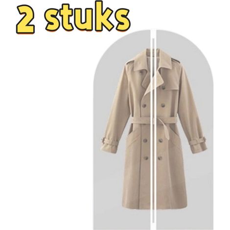 housse à vêtements fermeture éclair imperméable anti poussière housse à vêtements avec fermeture éclair bordure blanche convient pour robes costumes manteaux cintres dimensions 60 x 120 cm transparent (1/5)