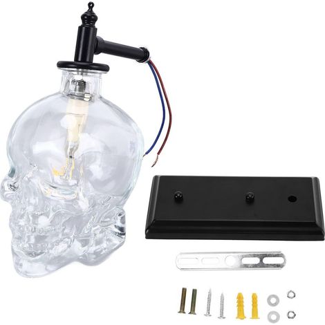 Applique murale Vintage en fer et verre en forme de crâne, luminaire industriel avec ampoule G9, pour chambre à coucher et couloir, 110 à 220V (1/5)