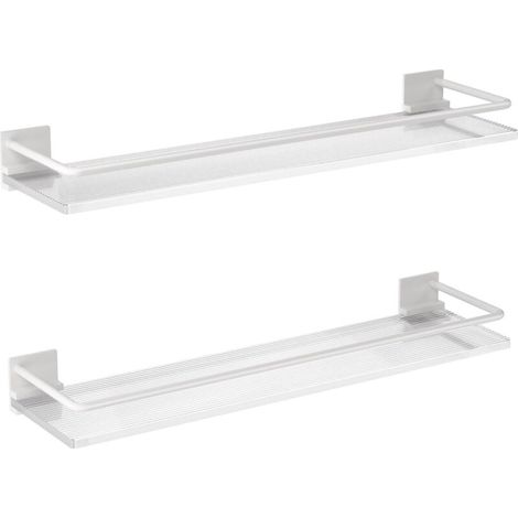 Estantes flotantes acrílicos para baño - Juego de 2, estantes de pared adecuados para baños, cocinas, lavaderos, casas de campo, para almacenar artículos/decorar la habitación (blanco) (1/3)