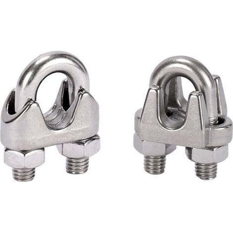 10 pezzi di fascette metalliche per cavi in acciaio inossidabile, fascette a staffa M4, argento, 2,3 cm (1/3)