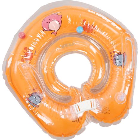 Bébé Anneau de Baignade Ajustable Dauphin Gonflable Orange (1/5)
