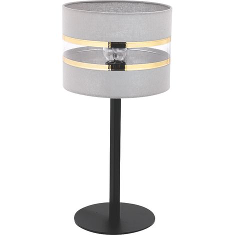 Lampada da tavolo nera paralume grigio-oro 20cm Sara Sigma