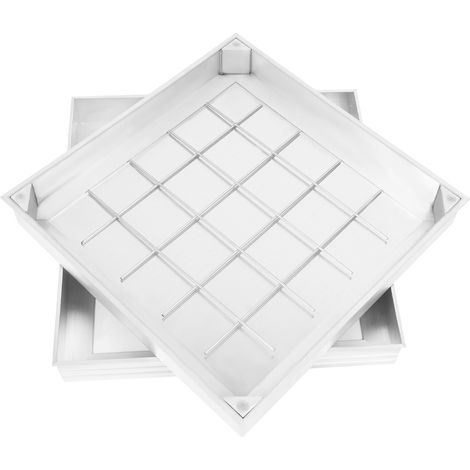 Regard en alliage d'aluminium - 40 x 40 x 5,5 cm - Argent - Charge élevée - Anti-corrosion - installation encastrée - Pour jardin, terrasse, square