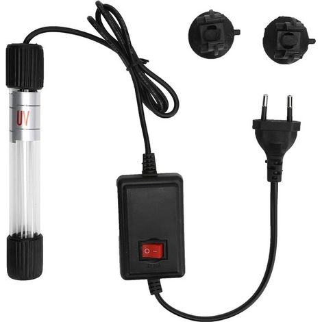 Stérilisateur UV submersible 220 V pour aquariums - 9 W - convient aux aquariums de moins de 100 cm - Lampe pour aquarium de 23 cm de long (1/5)