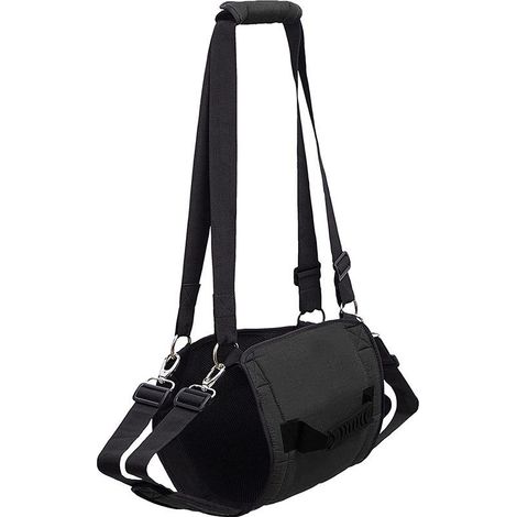 Harnais de transport pour chien XL, noir, sac à dos d'urgence pour animaux de compagnie, harnais de levage pour chien pour la coupe des griffes en cas de blessures articulaires (1/5)