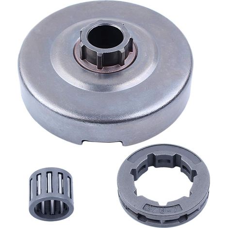 Tambour d'embrayage 3/8"-7 Couronne et roulement adaptés pour Husqvarna 362 365 371 372 570 575 (1/5)