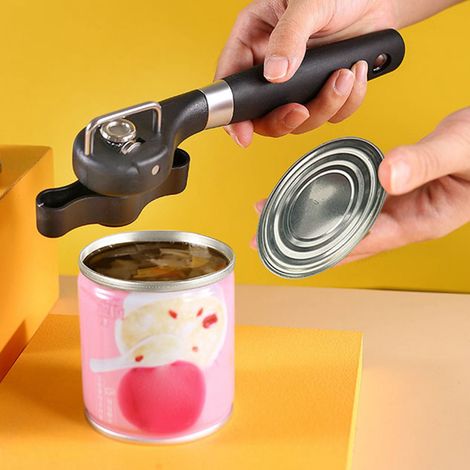 Ouvre-boîte manuel, ouvre-boîte en acier inoxydable, décapsuleur à bord lisse et poignée antidérapante pour la cuisine (1/5)