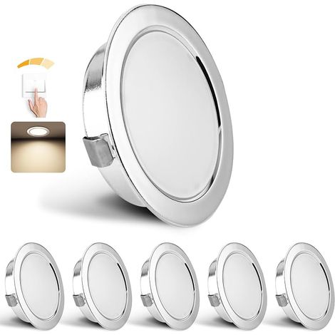 Spots LED Encastrable Dimmable 230V IP44 4000K 55-58MM 6PCS Chrome (1/5)