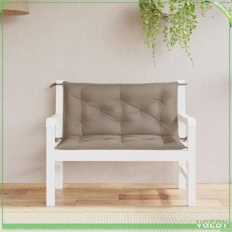 361667 Coussins de banc jardin lot de 2 taupe 100x50x7 cm tissu Oxford (1/5)