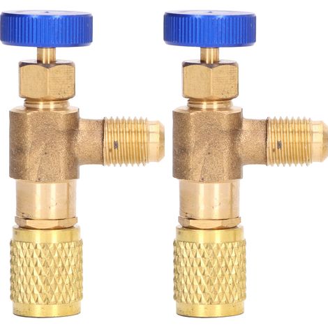 Ortviai Valve de recharge frigorifique en laiton pour R22/R404/R407 – 2 pièces, filetage 1/4 SAE (1/4)