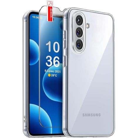 Funda delgada para Samsung Galaxy S25, funda transparente con parte trasera transparente y cristal.