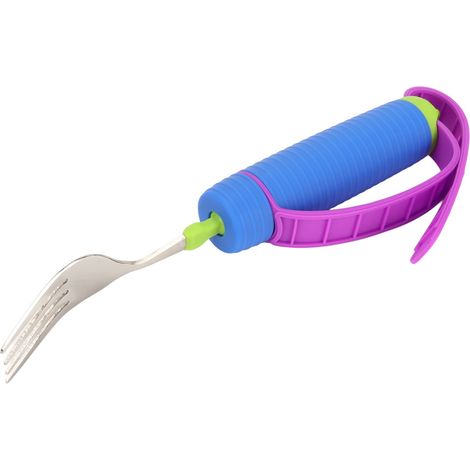 Cuillère adaptative 360° rotative en acier inoxydable, fourchette lestée réglable pour personnes âgées, aide aux tremblements, couverts ergonomiques anti-Parkinson (1/5)