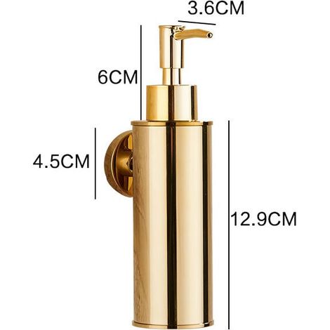 304 stainless steel wall soap dispenser, gold color, wall mounted pressure soap dispenser for hotels for shower gel and hand sanitizer YMYNY
