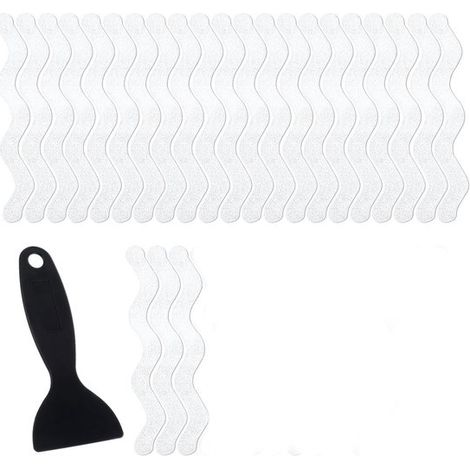 Pegatinas antideslizantes 24 unidades, Pegatinas antideslizantes Impermeables desgaste, Transparentes usar Tiras suelo 1,3 x 18 cm (1/5)