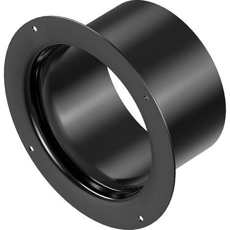 HG Power 150mm Flange Connector Channel Fitting Plastic Wall Flange Straight Fitting for Ventilation Systems Air Pipe Fitting, Black (1/5)