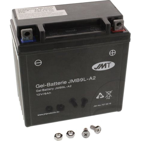 Batterie gel JMT JMB9L-A2 12V 9Ah (équivalent Yuasa YB9L-A2)