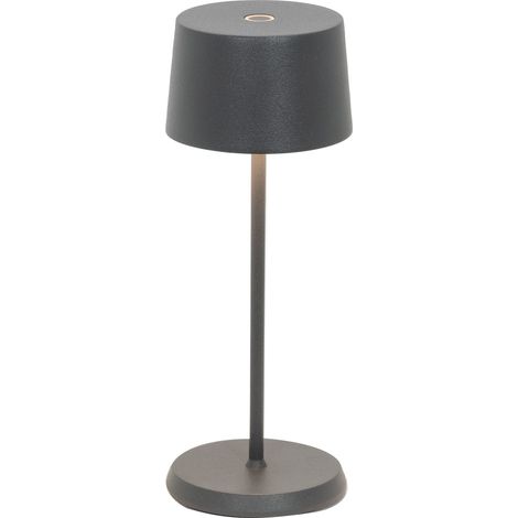 Zafferano OLIVIA PRO MICRO Lampada a led da tavolo Grigio scuro ricaricabile e dimmerabile (1/4)