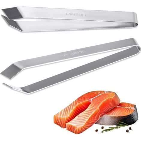 Pince à arêtes de poisson Lot de 2 - Mâchoire plate et oblique - Résistante à la rouille - Durable (1/4)