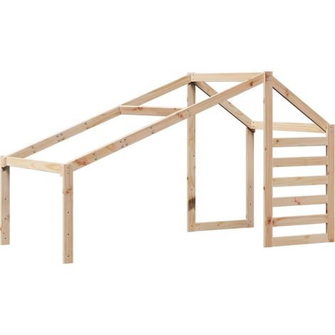 Toit de lit cabane pour enfant en bois de pin massif non traité 188 x 82 x 113 cm (1/5)
