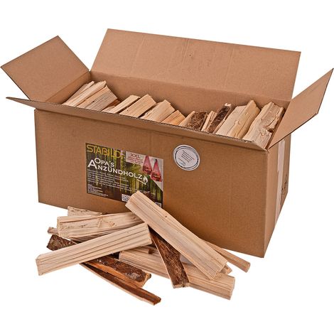 Stabilo Anzündholz im Karton 4,50 kg Anmachholz Anfeuerholz Anzünder (1/4)
