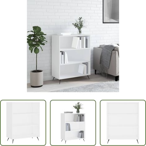 Bücherregal Weiß - Bücherregal Weiß 69,5x32,5x90 cm Holzwerkstoff (1/5)