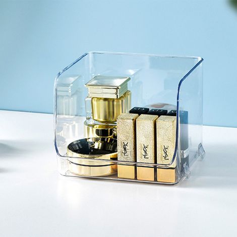 Organisateur cosmétique multifonctionnel transparent 16.5x15x12,8cm matière plastique empilable pour la maison (1/5)