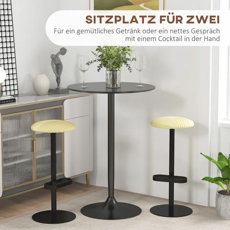 Table haute bar 70x70x102 cm noire pour 2 personnes, design moderne pour cuisine ou salon