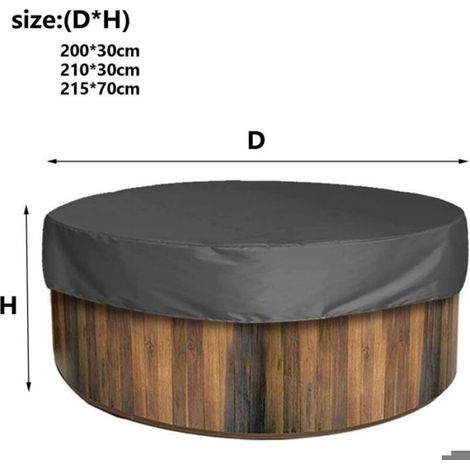 Housse protection spa rond 210 cm – Tissu Oxford 210D imperméable – Anti-UV poussière – Installation facile Lumiryn (1/4)
