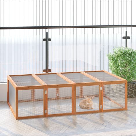 Recinto per piccoli animali in legno di abete 181 x 100 x 48 cm naturale DESVIAE (1/5)