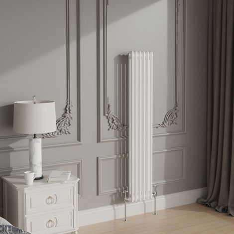 NRG White Traditional Cast Iron Style Radiator Central Heating Rads Vertical 2 Column 1500x290mm (1/3)