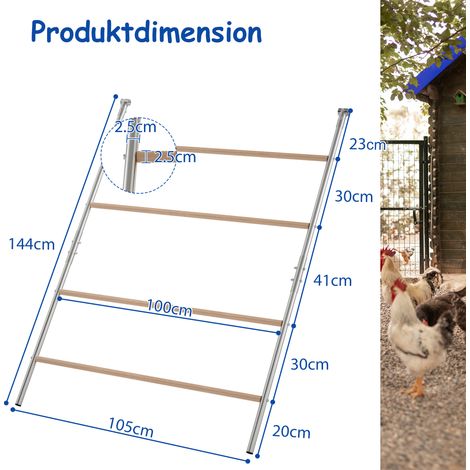 Grand perchoir pour poulailler – Barre de repos pour poules, jouet amusant pour poules, accessoire pour poulailler