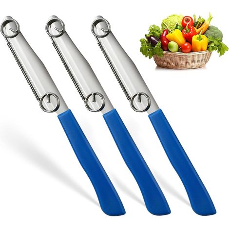 3-Piece Quick Slicing Knife Set, Multifunctional 3-in-1 Spring Fruit Knife, Stainless Steel Kitchen Knife, Fruit and Vegetable Peeler for Carrots, Potatoes (1/5)
