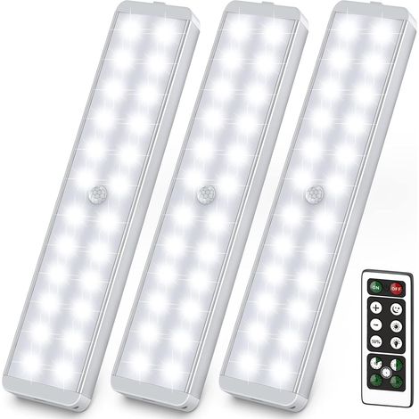 Lampe Led Detecteur De Mouvement - 24 Led - Pour Placard Armoire Cuisine Escalier Coffre Camping-car - Rechargeable - Lot De 3 (1/5)